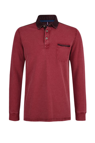 PADDOCKS Longsleeve Polo - Cranberry Burgundy - 38116 6344.1435