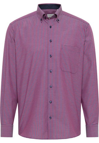 ETERNA COMFORT FIT Langarm Hemd - Crimson Harbor Checks - 8913-58-E146