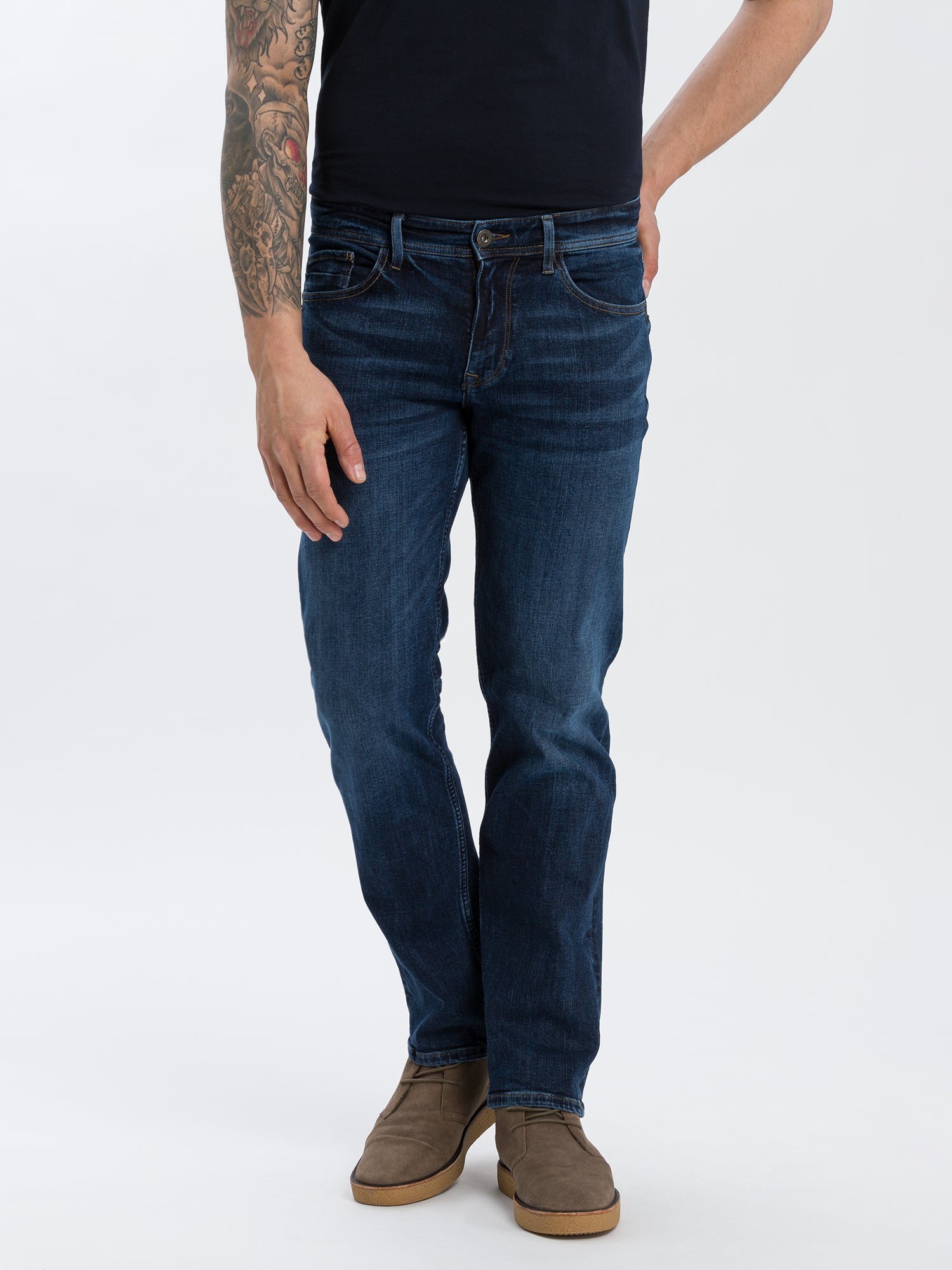 CROSS JEANS Antonio Five Pocket - Indigo Shadow Crincle - E161-300