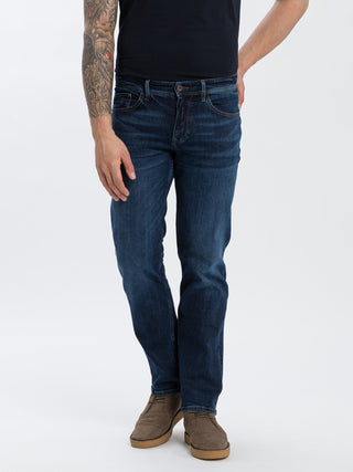CROSS JEANS Antonio Five Pocket - Indigo Shadow Crincle - E161-300