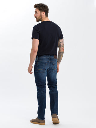 CROSS JEANS Antonio Five Pocket - Indigo Shadow Crincle - E161-300