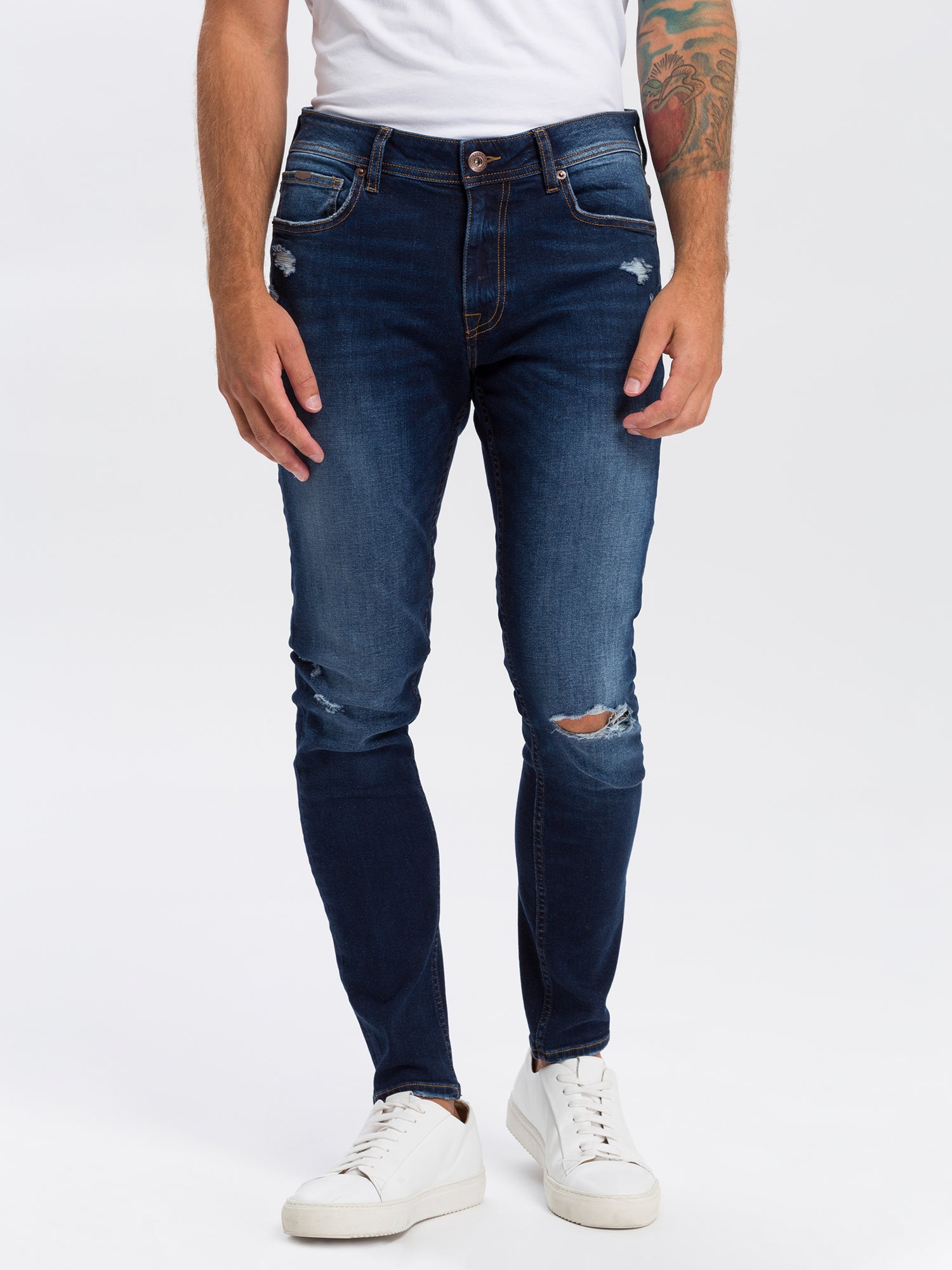 CROSS JEANS SCOTT Five Pocket - Midnight Indigo Shred - E162-006