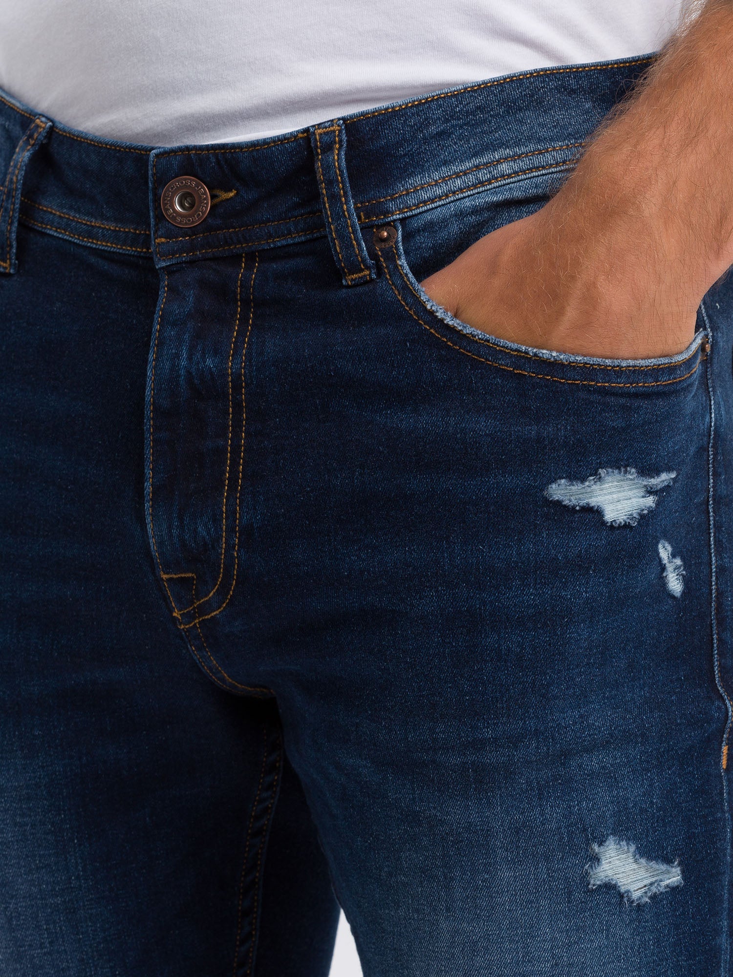 CROSS JEANS SCOTT Five Pocket - Midnight Indigo Shred - E162-006 von Cross Jeans