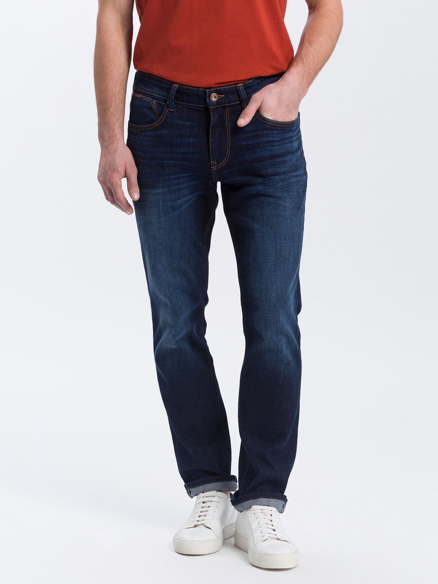 CROSS JEANS DYLAN Hose - Deep Indigo Wash - E195-110
