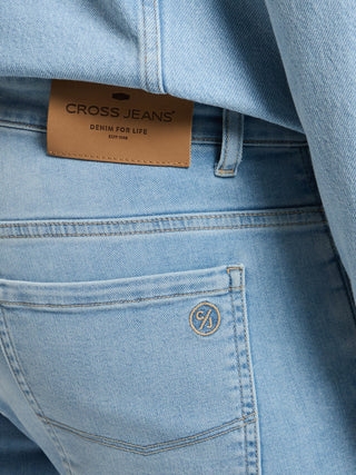CROSS JEANS Jimi SWEAT DENIM - Sea Mist Blue - E197-041