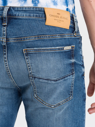 cross jeans dames mid blue e198-020