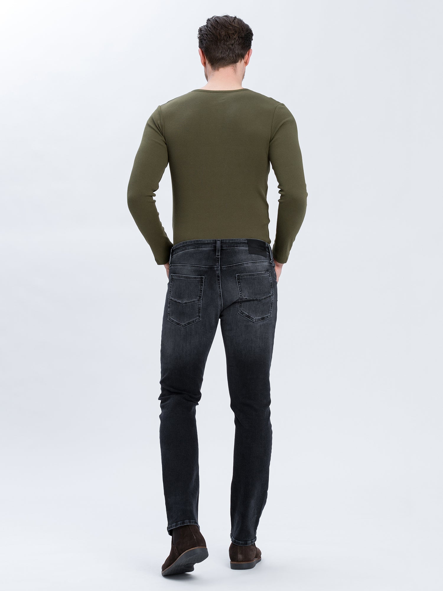CROSS JEANS DAMIEN Five Pocket - Coal Graphite Wash - E198-030 von Cross Jeans