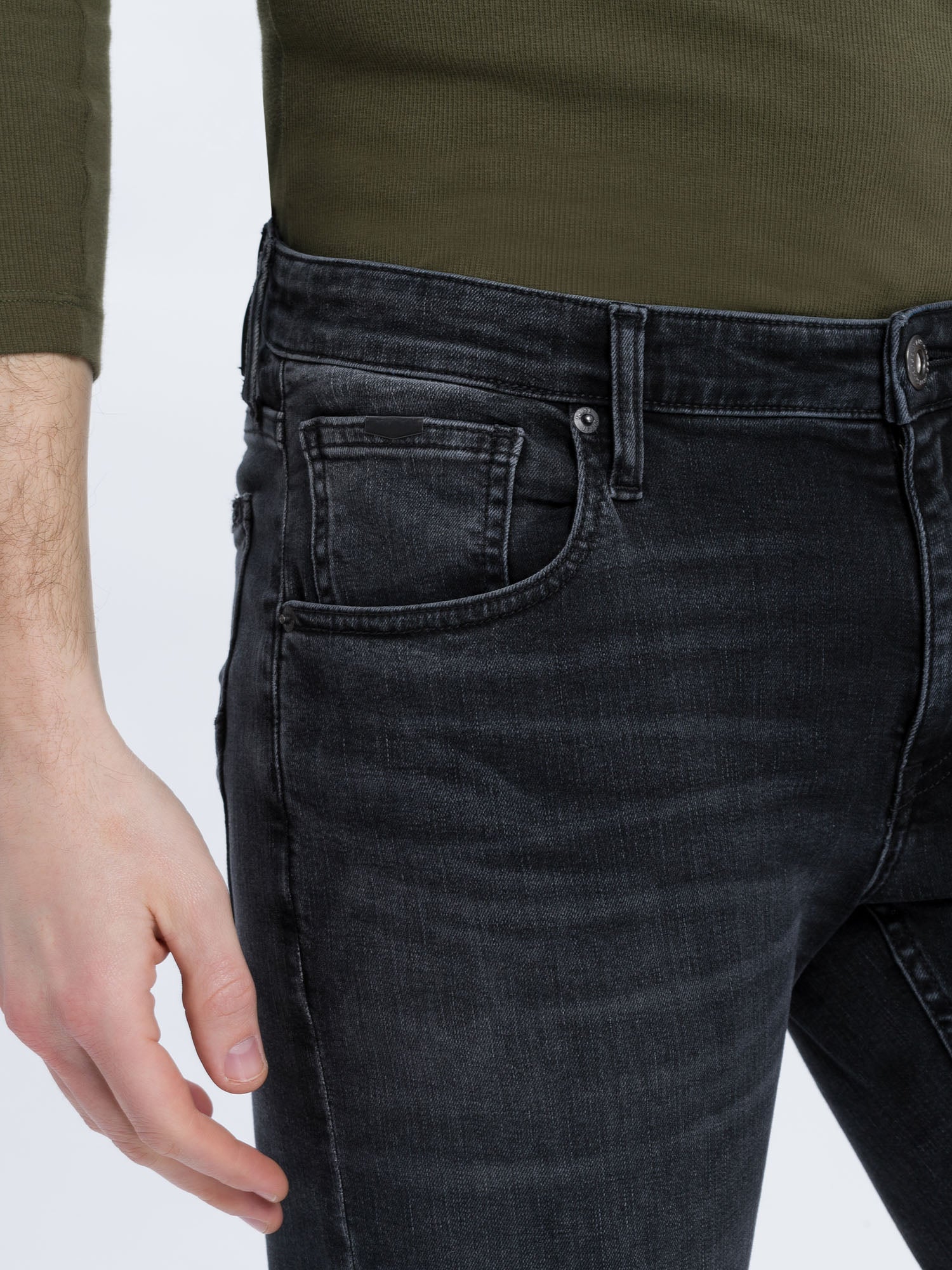 CROSS JEANS DAMIEN Five Pocket - Coal Graphite Wash - E198-030 von Cross Jeans