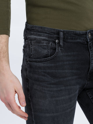 CROSS JEANS DAMIEN Five Pocket - Coal Graphite Wash - E198-030