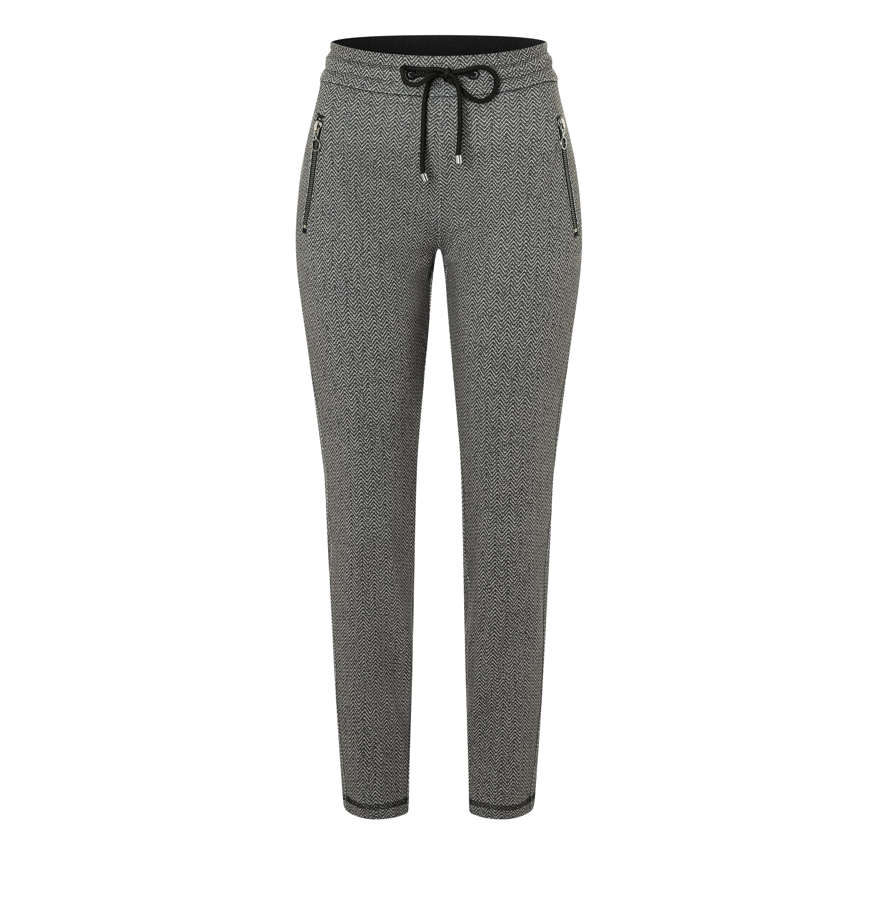 MAC EASY Tapered Jogpants - Slate Chevron Graphite - 2710-00-0107L-057B