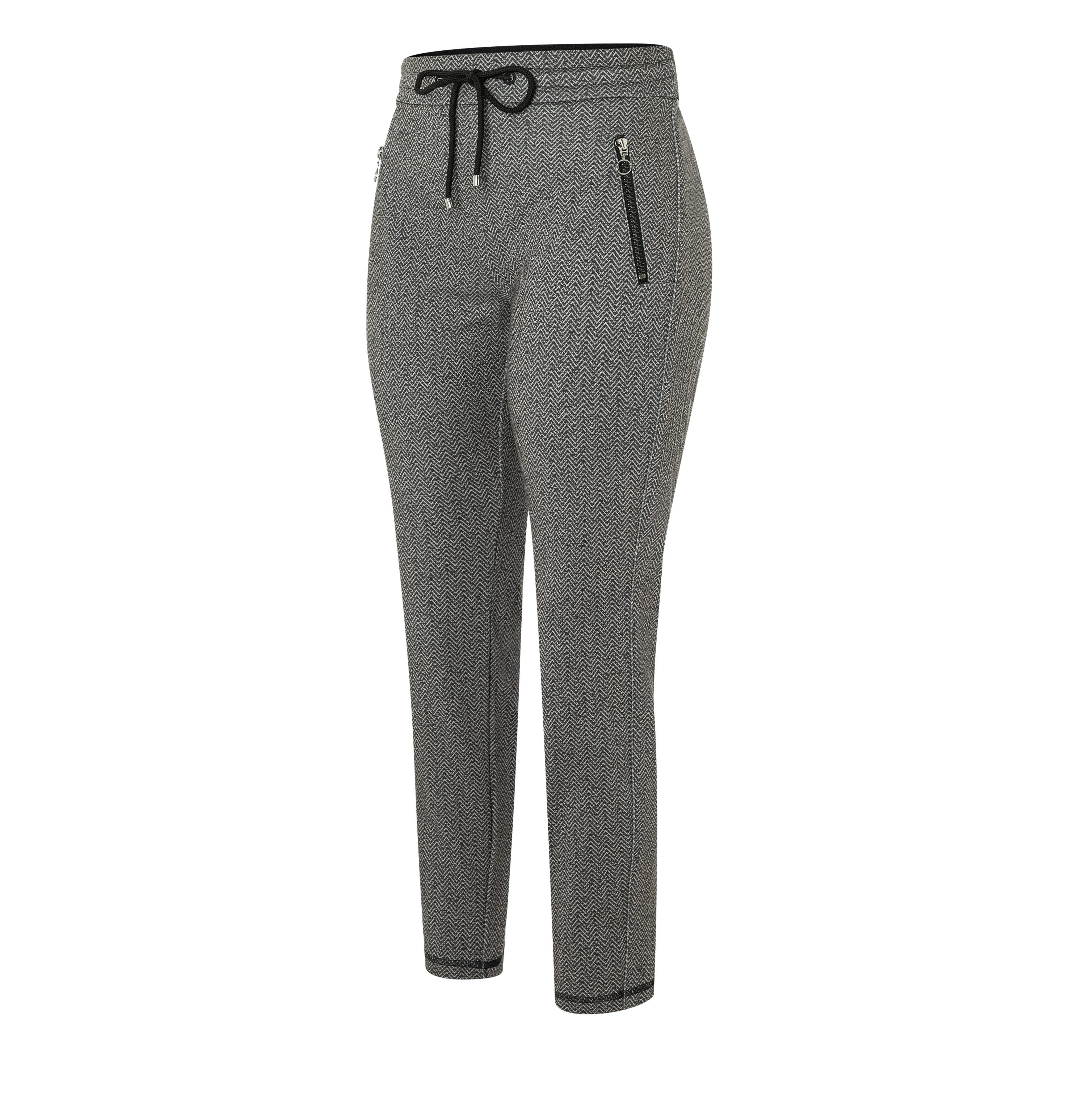MAC EASY Tapered Jogpants - Slate Chevron Graphite - 2710-00-0107L-057B von MAC