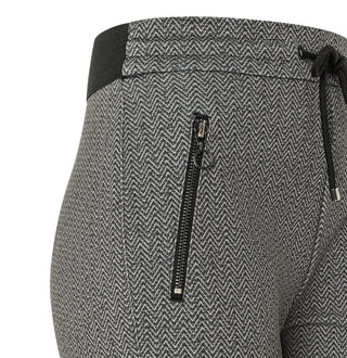 MAC EASY Tapered Jogpants - Slate Chevron Graphite - 2710-00-0107L-057B