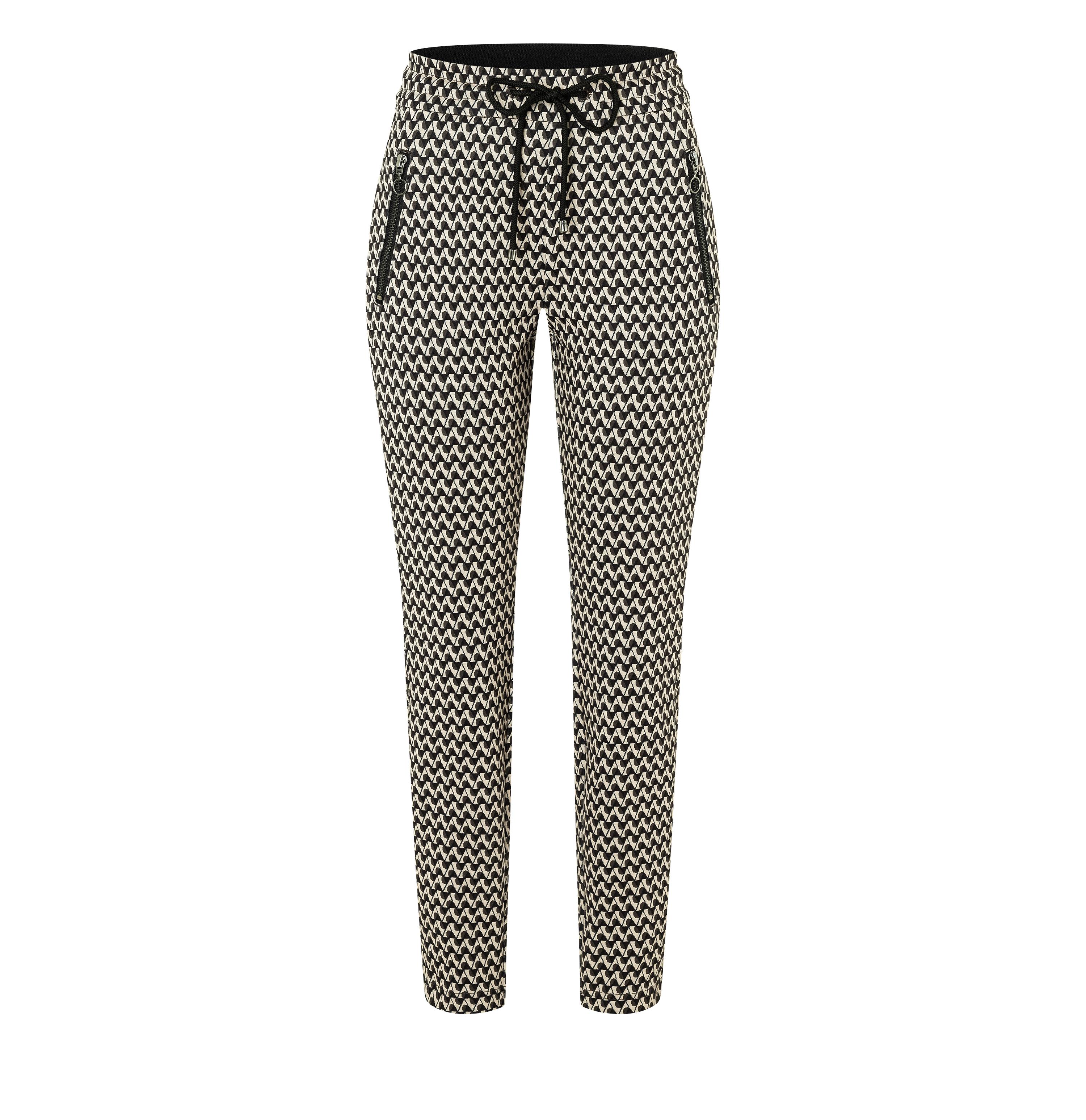 MAC EASY Jogpants - Houndstooth Sand - 2710-00-0107L-219B