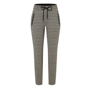 MAC EASY Jogpants - Houndstooth Sand - 2710-00-0107L-219B