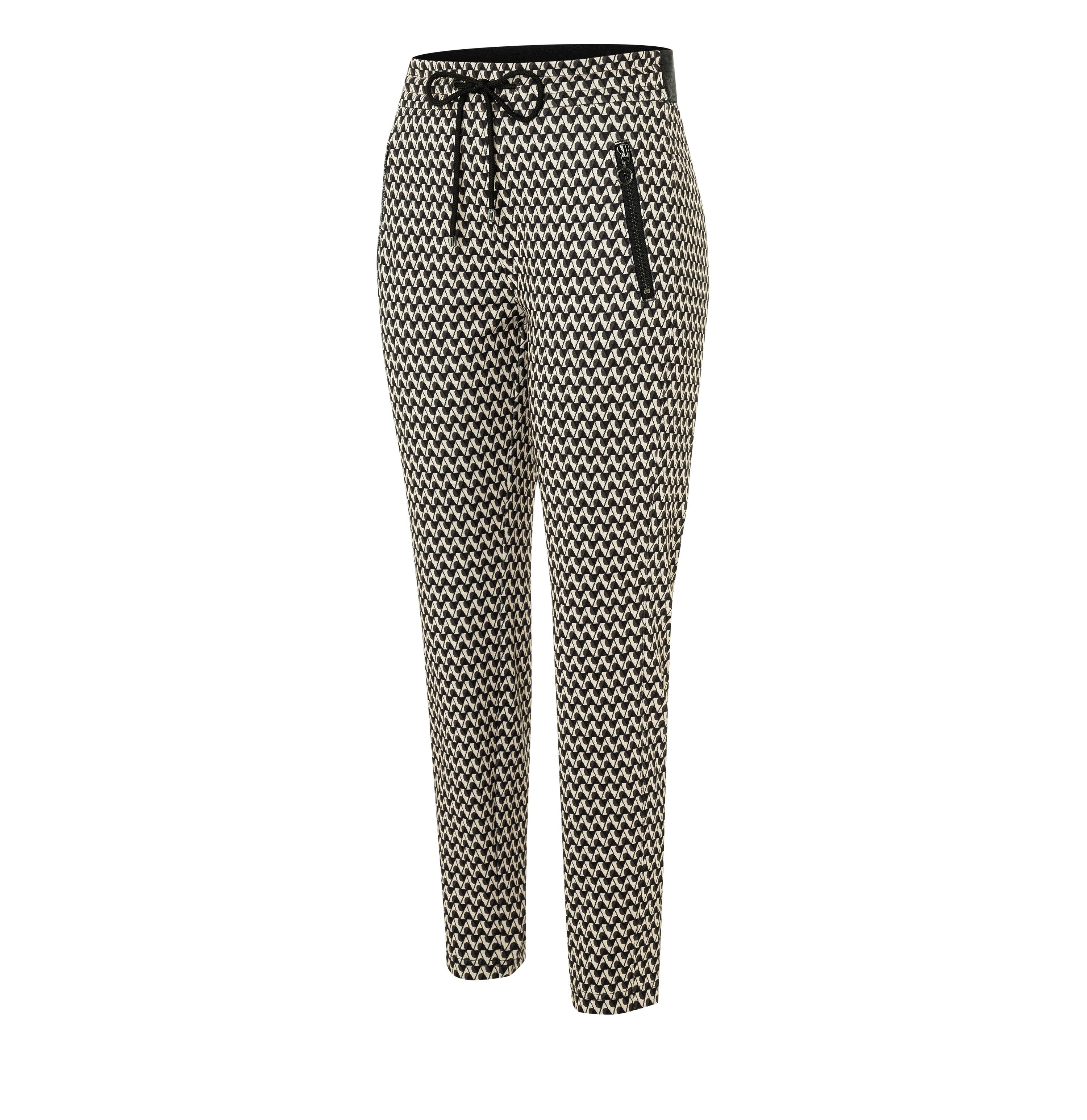 MAC EASY Jogpants - Houndstooth Sand - 2710-00-0107L-219B von MAC