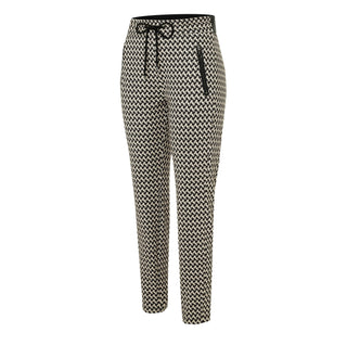 MAC EASY Jogpants - Houndstooth Sand - 2710-00-0107L-219B