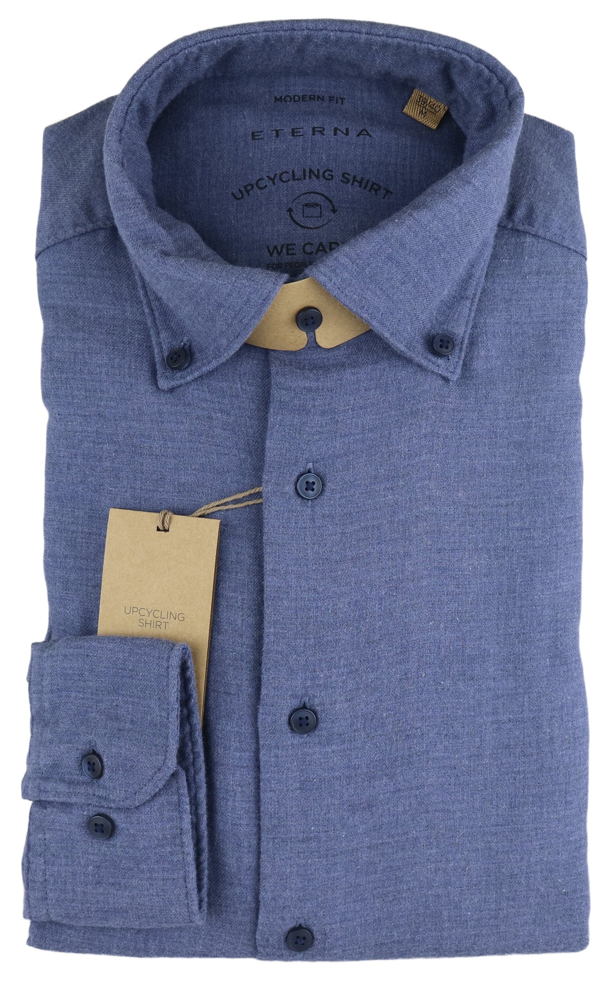 ETERNA MODERN FIT UPCYCLING SHIRT Langarm Hemd - Denim Mist Blue - 2389-17-VS74
