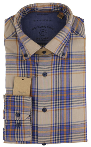 ETERNA COMFORT FIT UPCYCLING SHIRT Langarm Hemd - Sunbeam Oxford Beige - 2403-17-QS9L