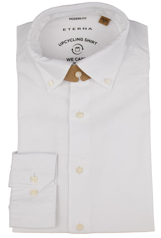 ETERNA Modern Fit Upcycling Shirt - Pearl Ivory White - 2411-02-VS74