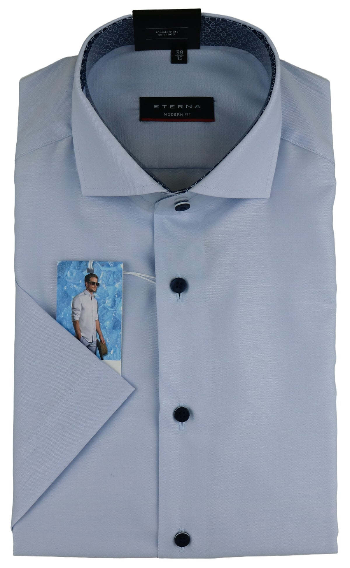 ETERNA MODERN FIT Kurzarm Hemd Cool Fit - Azure Mist - 3340-10-C15V