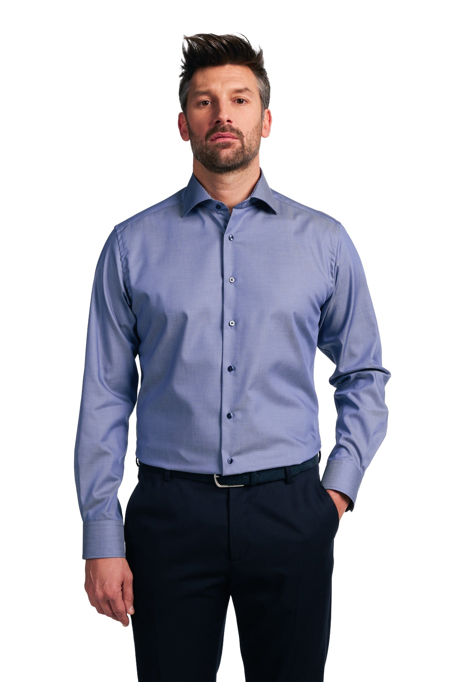 ETERNA Slim Fit Langarm Hemd - Azure Mist Twill - 3368-08-F140
