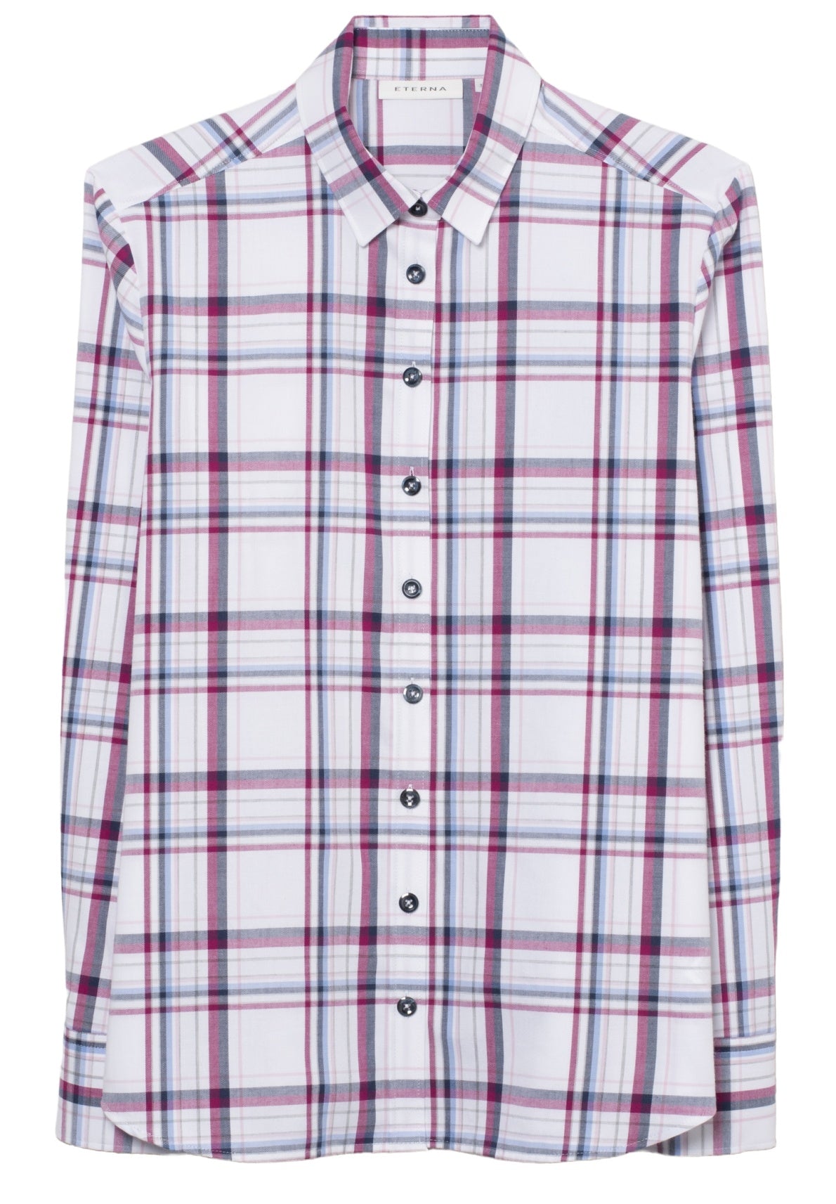 ETERNA MODERN CLASSIC Flanellbluse - Raspberry Navy Check - 6264 D780.56