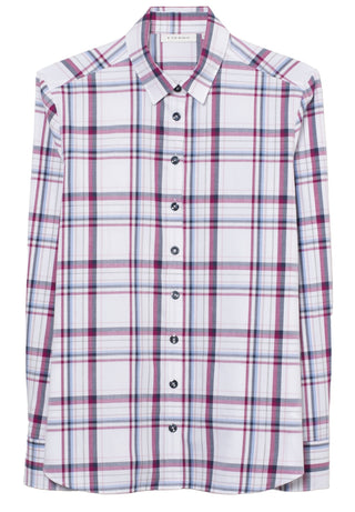 ETERNA MODERN CLASSIC Flanellbluse - Raspberry Navy Check - 6264 D780.56