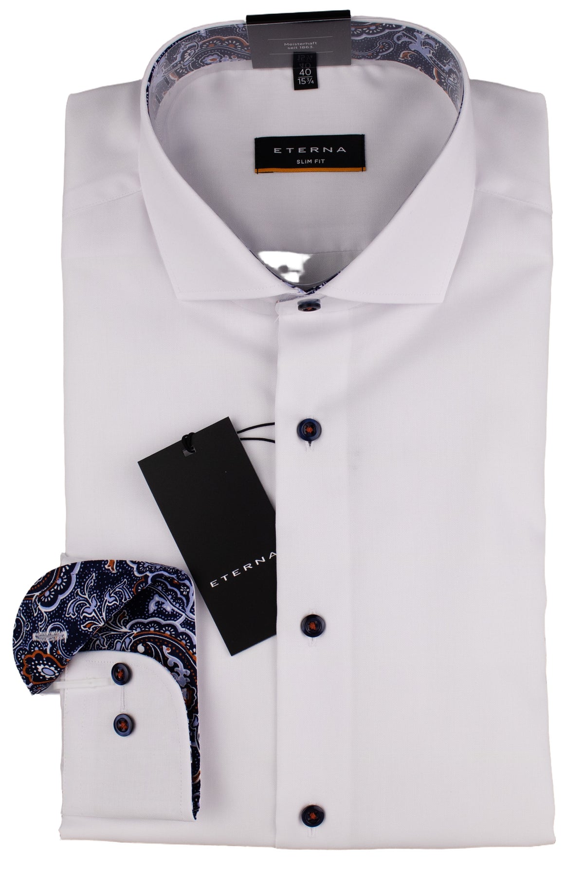 ETERNA Slim Fit Langarm Hemd - Ivory Pearl Blue - 8114-00-F142