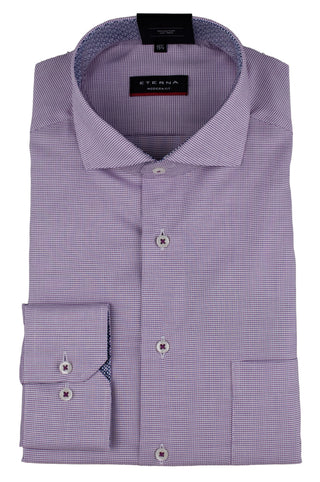 ETERNA MODERN FIT Hemd - Lavender Gingham - 8231-98-X14V