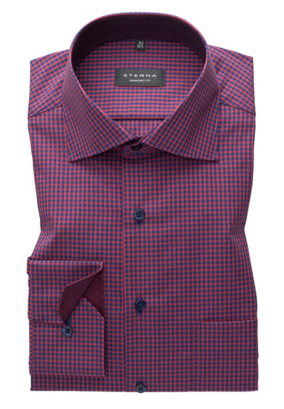 ETERNA COMFORT FIT Langarm Hemd - Crimson Harbor Blue - 8913-54-E15K