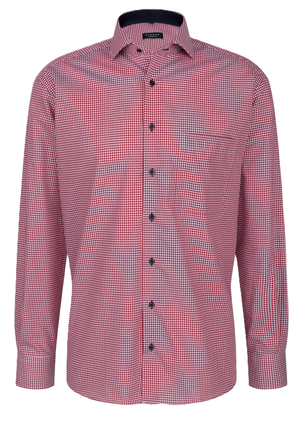 ETERNA COMFORT FIT Langarm Hemd - Crimson Whistle Check - 8913-55-E14V