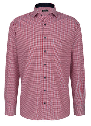 ETERNA COMFORT FIT Langarm Hemd - Crimson Whistle Check - 8913-55-E14V