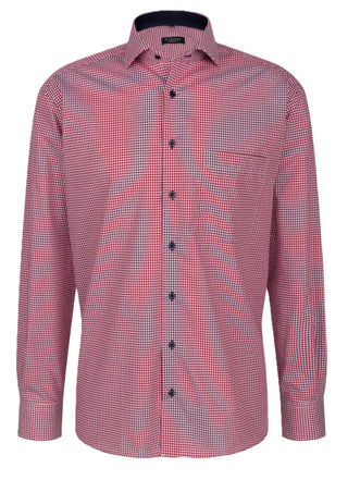 ETERNA COMFORT FIT Langarm Hemd - Crimson Whistle Check - 8913-55-E14V