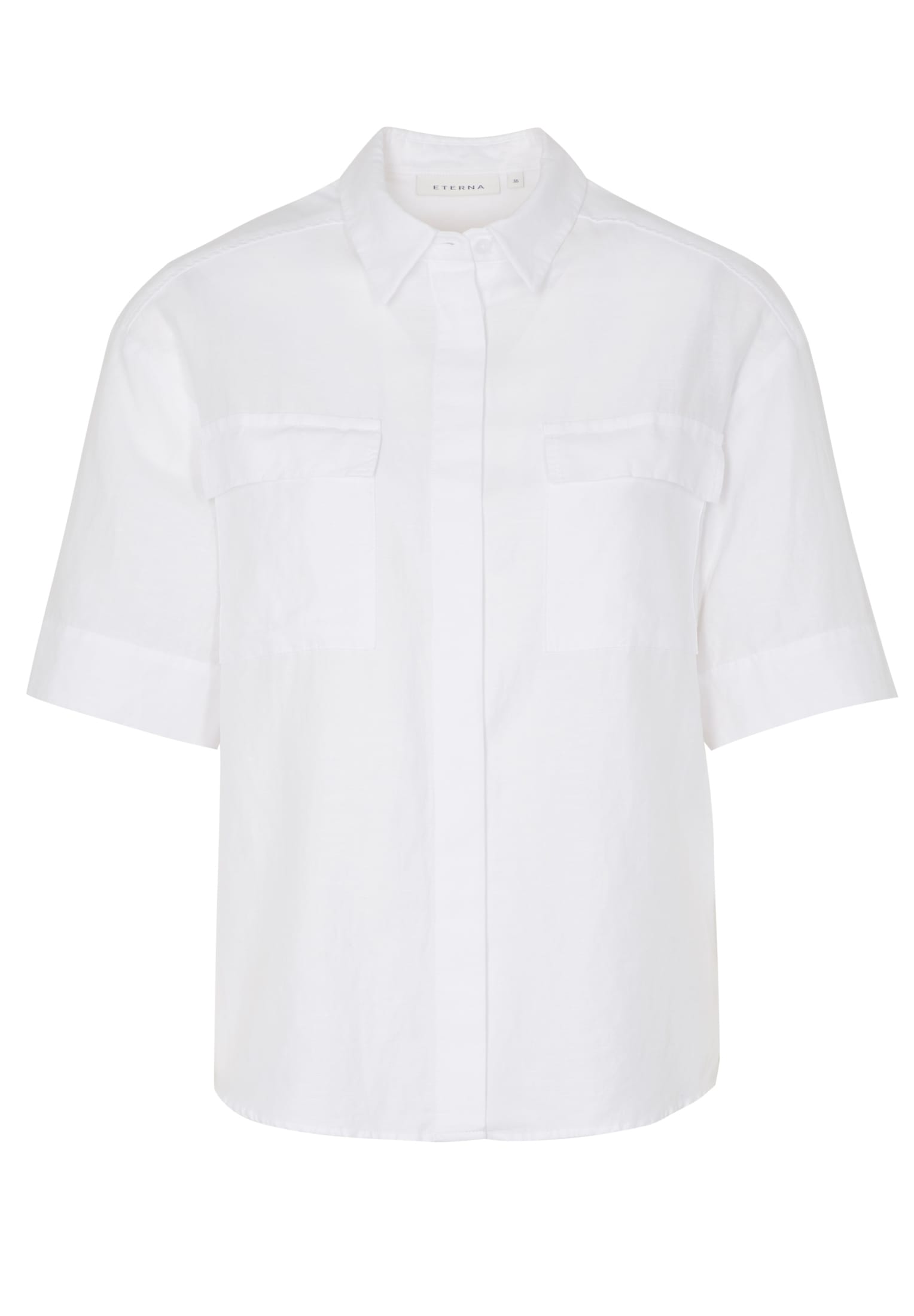 ETERNA CLASSIC FIT Kurzarm Bluse - Moonmilk White - 5155-00-H992