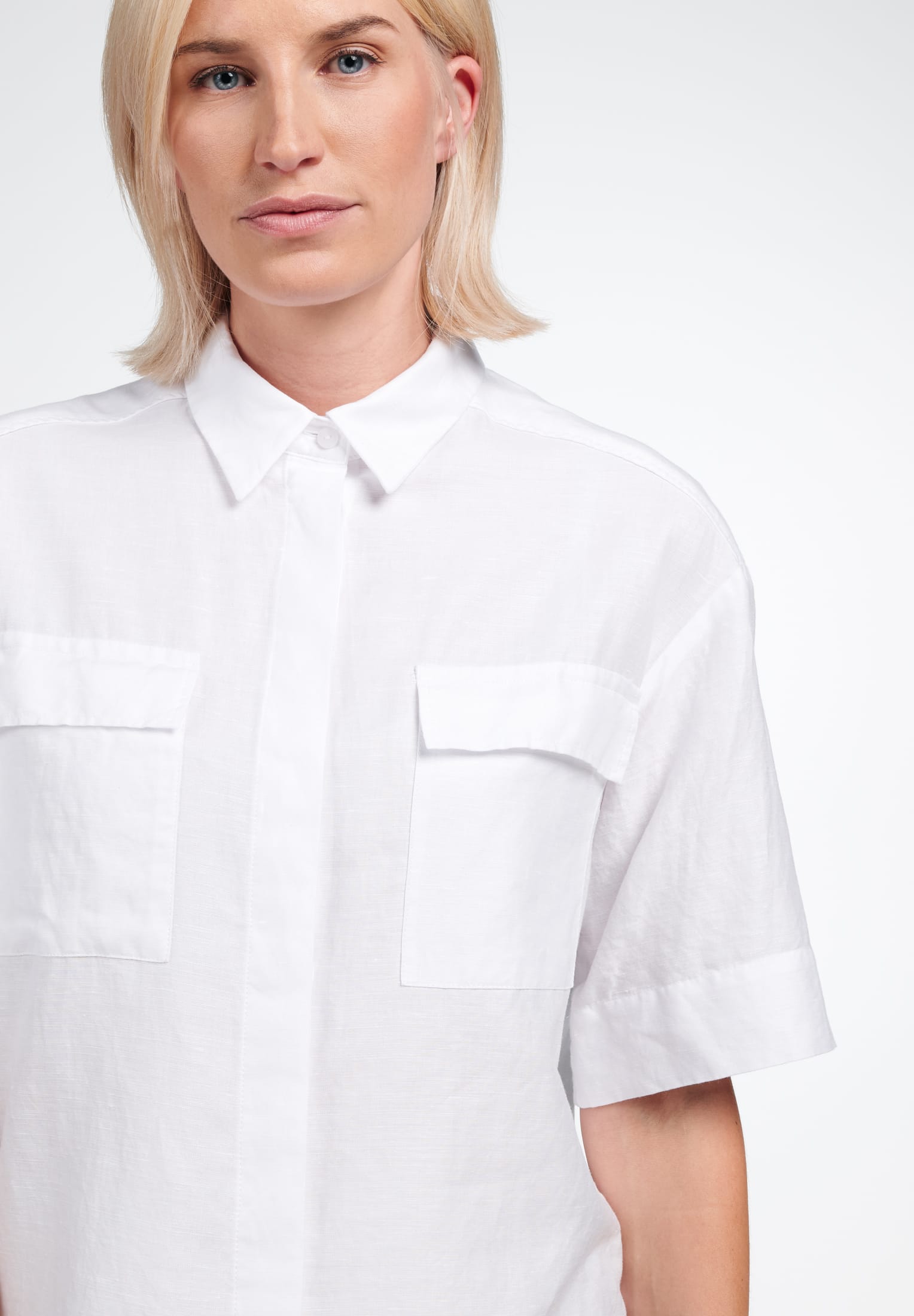 ETERNA CLASSIC FIT Kurzarm Bluse - Moonmilk White - 5155-00-H992 von Eterna