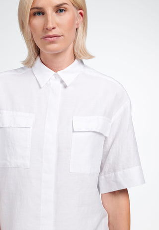 ETERNA CLASSIC FIT Kurzarm Bluse - Moonmilk White - 5155-00-H992