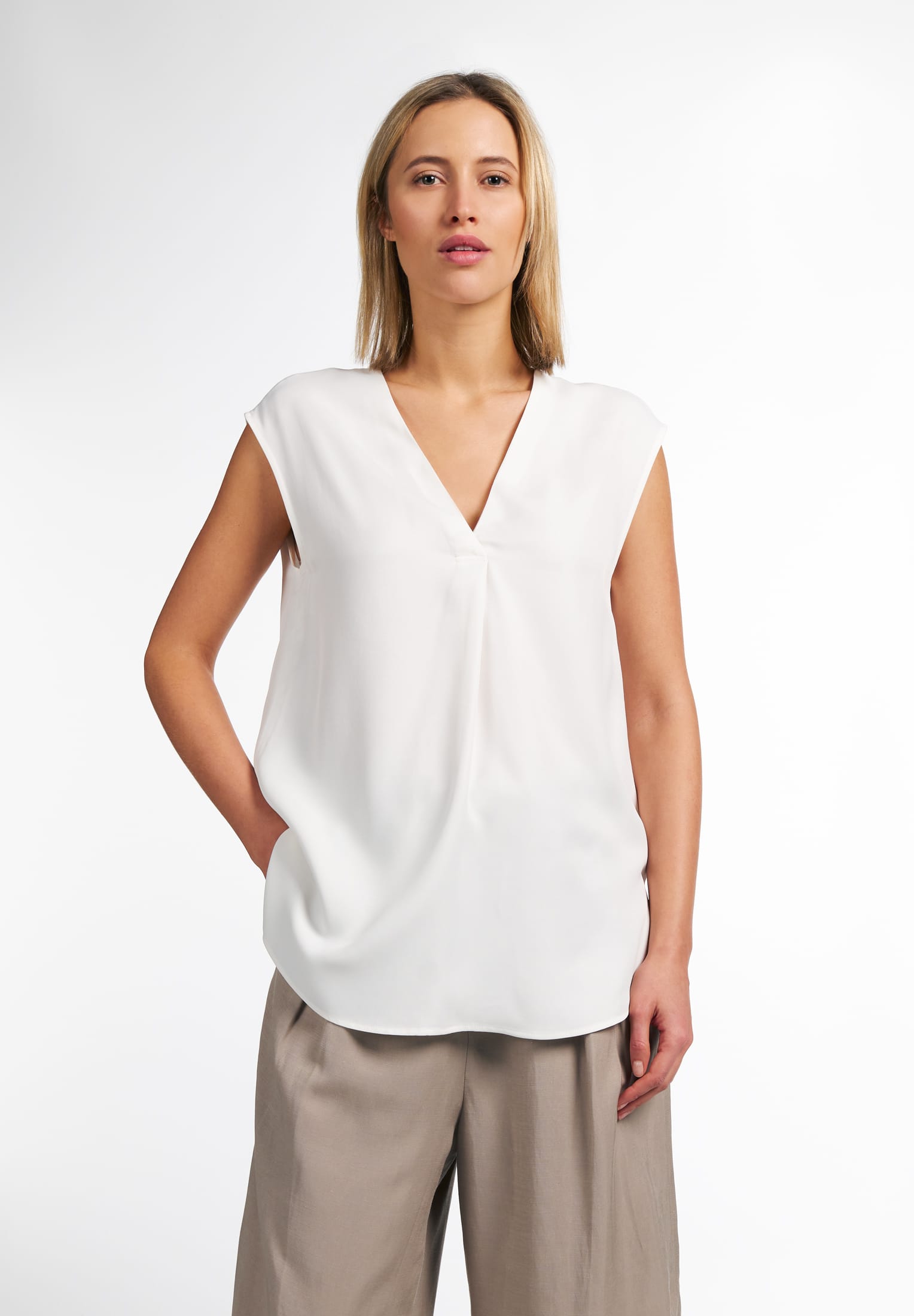 ETERNA CLASSIC FIT ohne Arm Bluse - Pearl Whisper White - 5270-01-A993 von Eterna