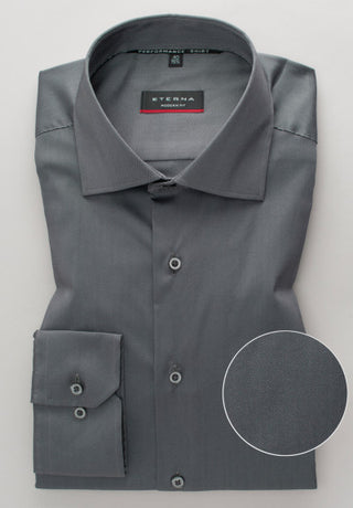 ETERNA COMFORT FIT Performance Shirt Langarm Hemd - Steel Fog Grey - 3377-35-E17K