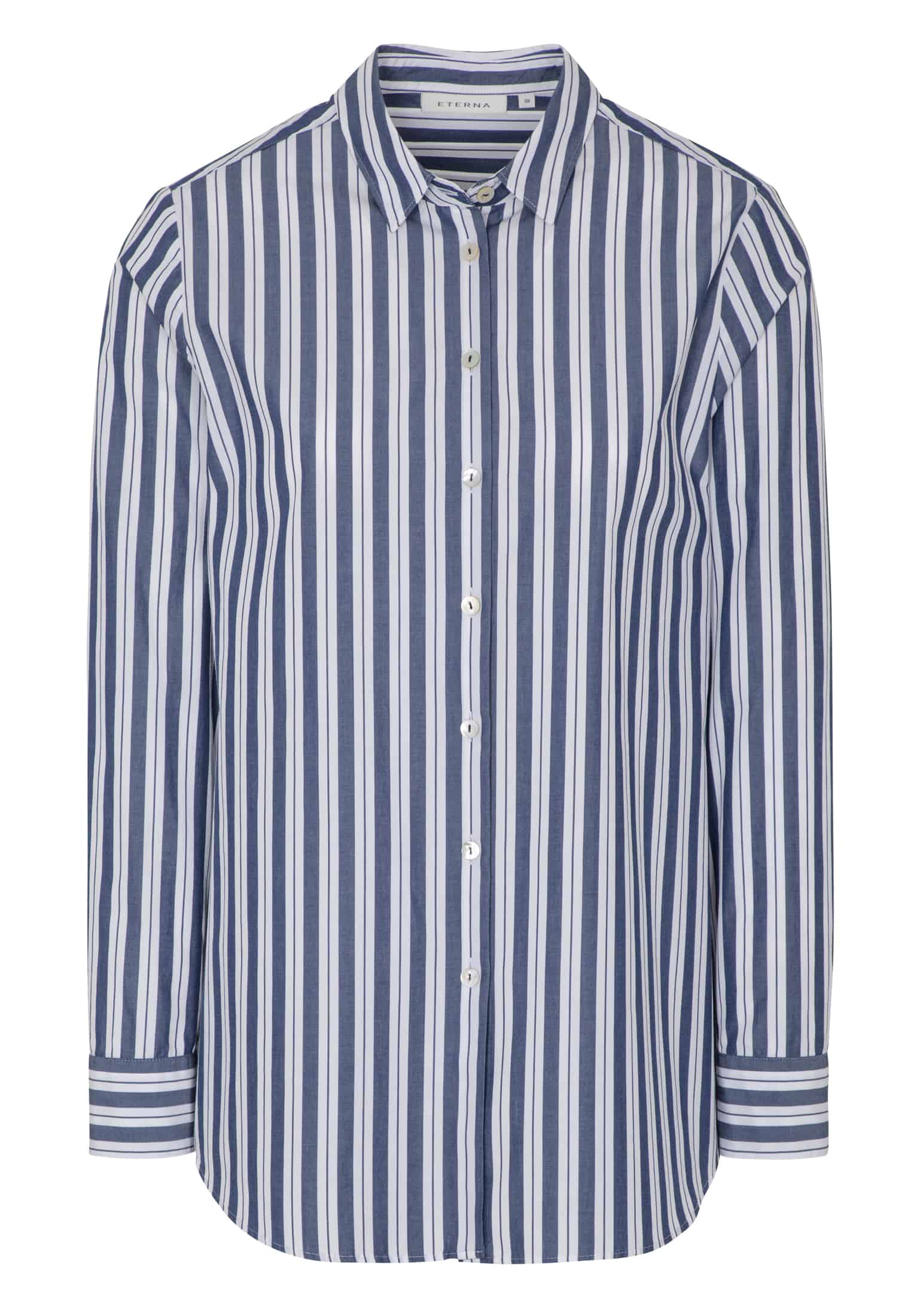 ETERNA CLASSIC FIT Langarm Bluse - Coastal Navy Stripe - 6033-16-D996