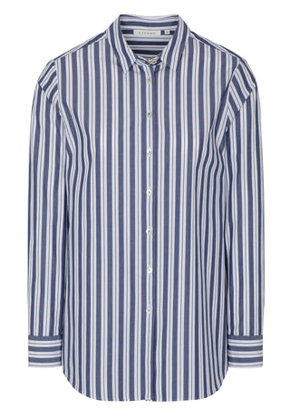 ETERNA CLASSIC FIT Langarm Bluse - Coastal Navy Stripe - 6033-16-D996