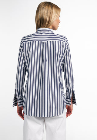 ETERNA CLASSIC FIT Langarm Bluse - Coastal Navy Stripe - 6033-16-D996
