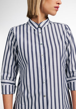 ETERNA CLASSIC FIT Langarm Bluse - Coastal Navy Stripe - 6033-16-D996