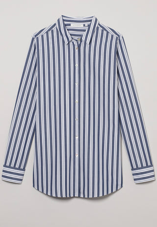 ETERNA CLASSIC FIT Langarm Bluse - Coastal Navy Stripe - 6033-16-D996