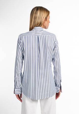 ETERNA CLASSIC FIT Langarm Bluse - Seafoam Pinstripe - 6032-17-D726