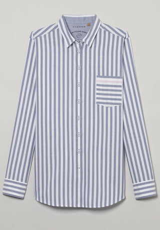 ETERNA CLASSIC FIT Langarm Bluse - Seafoam Pinstripe - 6032-17-D726