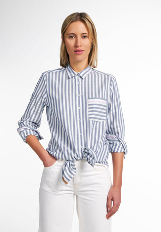 ETERNA CLASSIC FIT Langarm Bluse - Seafoam Pinstripe - 6032-17-D726