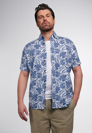 ETERNA Regular Fit Upcycling Shirt - Ocean Bloom Ivory - 2461-18-WS7B