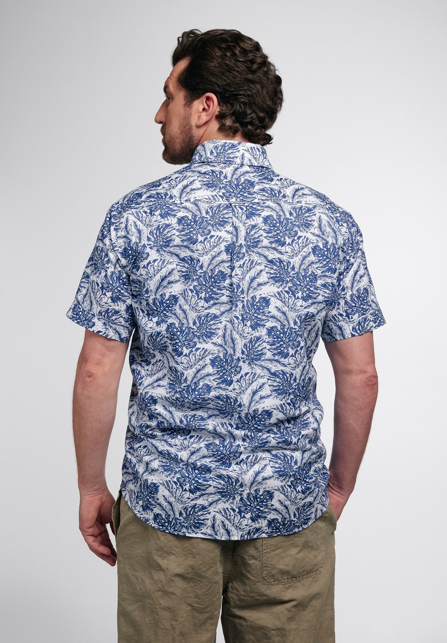 ETERNA Regular Fit Upcycling Shirt - Ocean Bloom Ivory - 2461-18-WS7B von Eterna