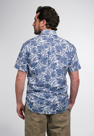 ETERNA Regular Fit Upcycling Shirt - Ocean Bloom Ivory - 2461-18-WS7B