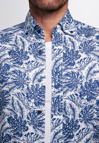 ETERNA Regular Fit Upcycling Shirt - Ocean Bloom Ivory - 2461-18-WS7B